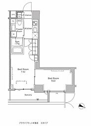 プラウドフラット中落合 2Kの間取図画像
