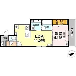 D Paina あざみ野II 1LDKの間取図画像
