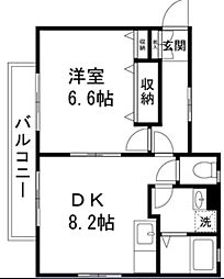 京王井の頭線 三鷹台駅 徒歩3分の賃貸アパート 1階1LDKの間取り