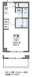 レオパレスひまわり 1Kの間取図画像