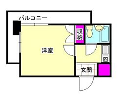 メゾン・ド・祇園 ワンルームの間取図画像