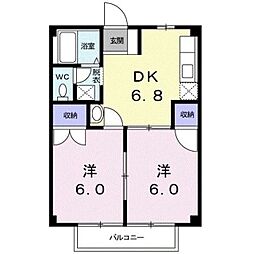 ハイムアレイ 2DKの間取図画像
