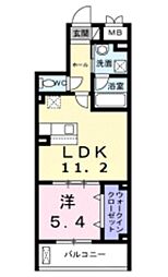 メイガーデン 1階1LDKの間取り