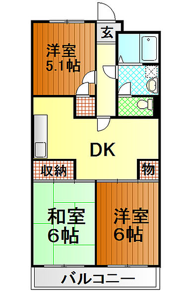 マンション美好 303｜静岡県富士市石坂(賃貸マンション3LDK・3階・63.18㎡)の写真 その2