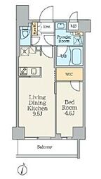 クレストコート中板橋 1LDKの間取図画像