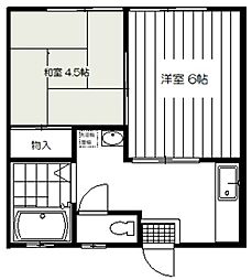 コーポからまつ 1階2Kの間取り