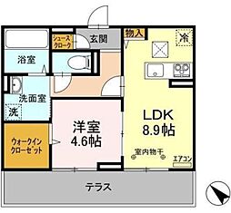 AALII1 1LDKの間取図画像
