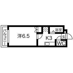 プレアール唐原 105 1階1Kの間取り