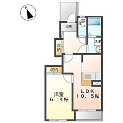 サンフォレスト 1LDKの間取図画像