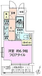 門前仲町レジデンス弐番館 1Kの間取図画像