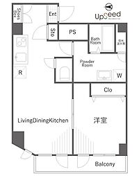 御苑ハイム 1LDKの間取図画像