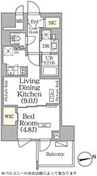 ザ・パークハビオ神楽坂レジデンスサウス 10階1LDKの間取り