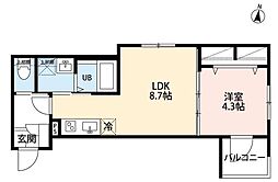 robot home 西馬込(ロボットホーム ニシマゴメ) 1LDKの間取図画像