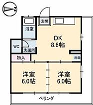 上野ビル A0301 ｜ 広島県江田島市沖美町三吉451（賃貸アパート2DK・3階・41.76㎡） その2