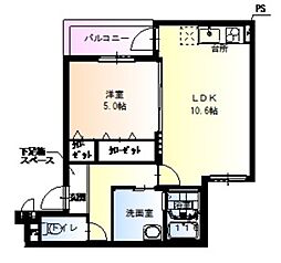 フジパレス塚口東1番館 1LDKの間取図画像
