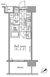パークハビオ目黒リバーサイド 1Kの間取図画像
