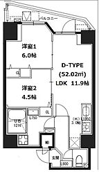 S-レジデンス蔵前 2LDKの間取図画像