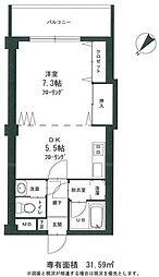 グラン・シャリオ雪谷 1DKの間取図画像