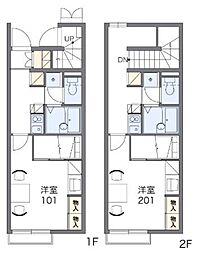 レオパレス純3 1Kの間取図画像