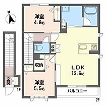 シャーメゾン　ミュール　本丸西 203 ｜ 山形県東根市本丸西３丁目2-15（賃貸アパート2LDK・2階・61.83㎡） その2