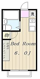 調布ウエスト 1階ワンルームの間取り