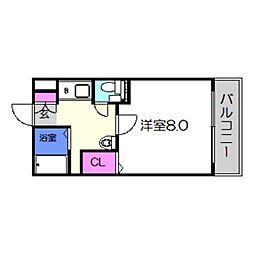 メゾンサイプレス2 1Kの間取図画像