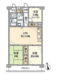 セントラルグリーンハイツ 3LDKの間取図画像