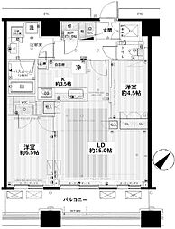 勝どきザ・タワー 2LDKの間取図画像