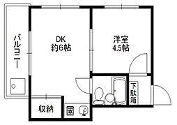 メゾントーマ 1DKの間取図画像
