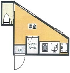 サークルハウス江古田壱番館 1階ワンルームの間取り