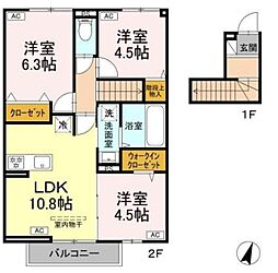 Bonnard(ボナール) 2階3LDKの間取り