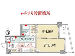 （シニア向け）日神デュオステージ浜田山 3階2Kの間取り