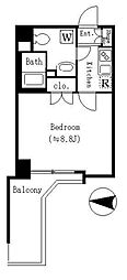 クロスレジデンス清澄白河 1Kの間取図画像
