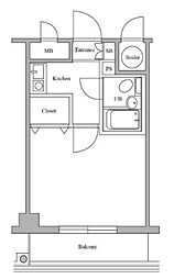 CUBE浦安 3階1Kの間取り