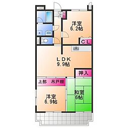 ベルドミール 1階3LDKの間取り