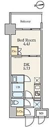 Alivis五反野 1DKの間取図画像