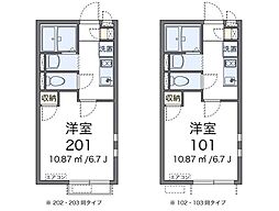 クレイノｉ（59401） 2階1Kの間取り