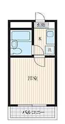 ルーブル目黒 1Kの間取図画像