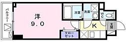 プルメリア 1Kの間取図画像