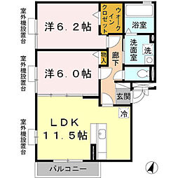 ボナール燦々 2LDKの間取図画像