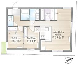 サクラスプリング月島リバーサイド 2LDKの間取図画像