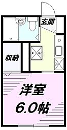 JR中央線 西八王子駅 徒歩11分の賃貸アパート 1階1Kの間取り