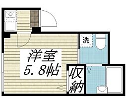 エテルノ四つ木 1階1Kの間取り
