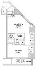 コンフォリア西新宿 1LDKの間取図画像