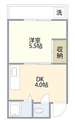 イズミフラッツ 1DKの間取図画像