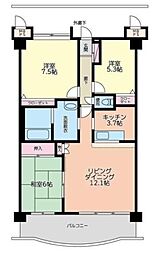 東浦和ガーデンプラザ壱番館 3LDKの間取図画像