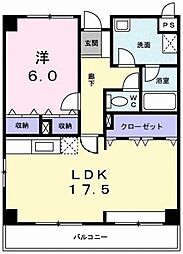 レソール 3階1LDKの間取り
