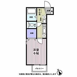リヴェール 1Kの間取図画像