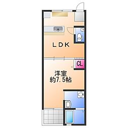 羽衣グリーンハイツ 1LDKの間取図画像