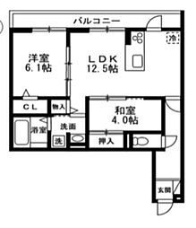 さいたま市浦和区元町1丁目アパート 2LDKの間取図画像